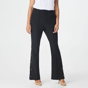 G.I.L.I. got it love it Boot-Cut W/ Button Detail Pants Noir Black